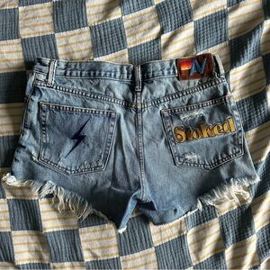 SALE 🌈 Aviator Nation STOKED denim shorts